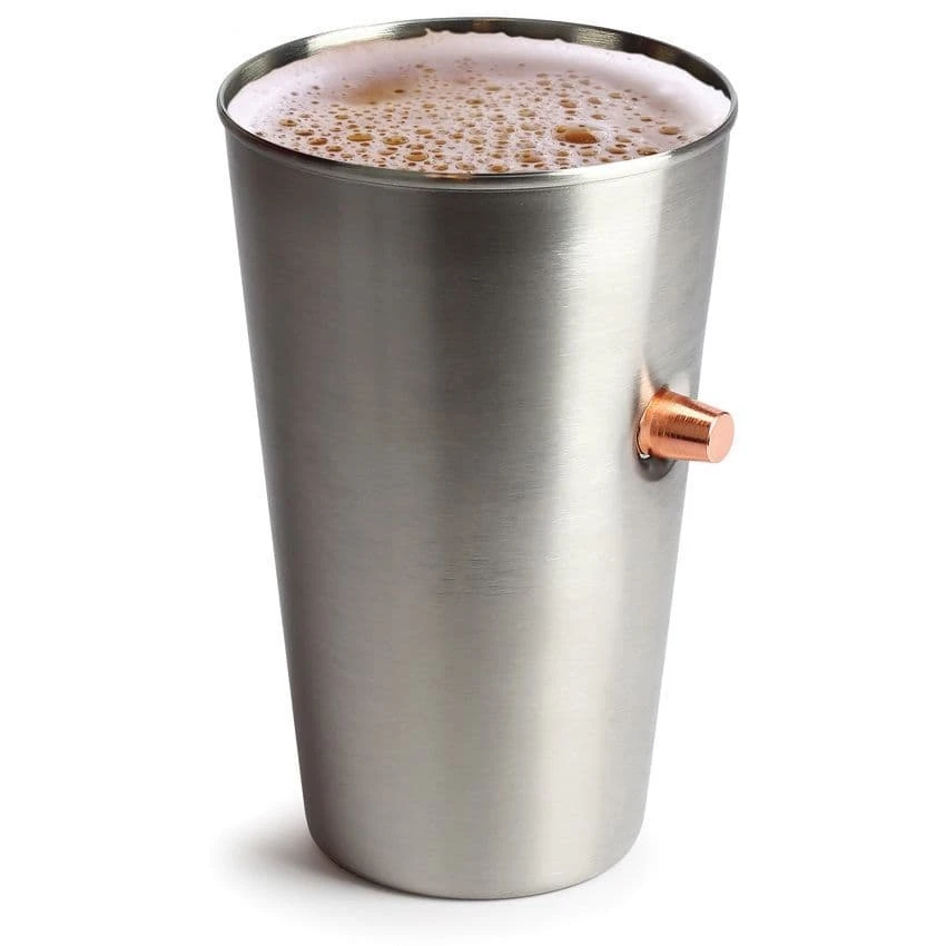 Caliber Gourmet Stainless Steel Bullet Pint Glass - Image 2