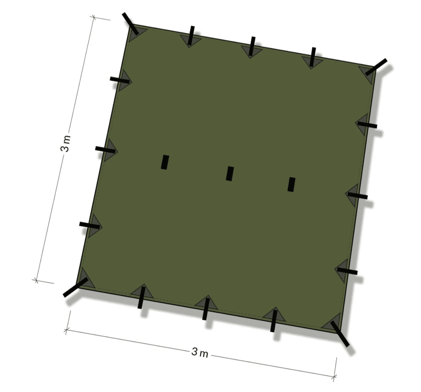 DD Hammocks Tarp 3 X 3m - Forest Green