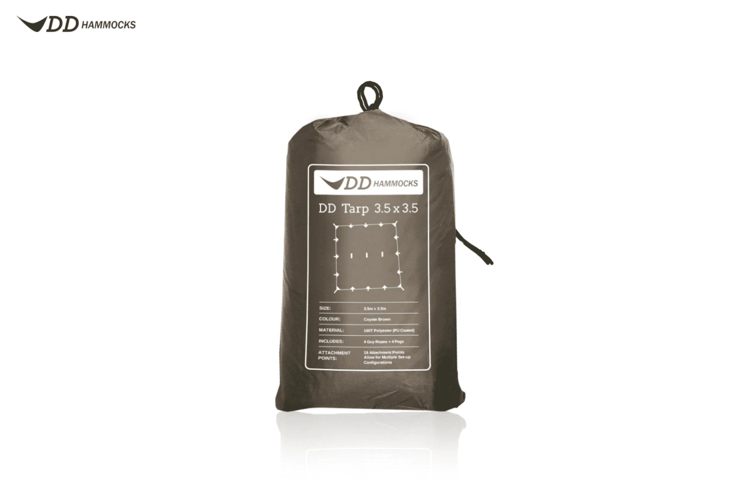DD Hammocks Tarp 3.5 X 3.5m - Coyote Brown - Image 2
