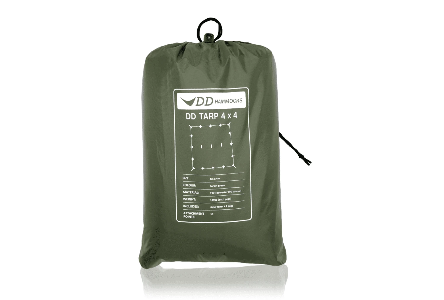 DD Hammocks Tarp 4m X 4m - Forest Green - Image 3