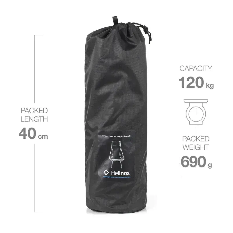 Helinox Ultra Lightweight Chair Zero High Back - Black - Image 2