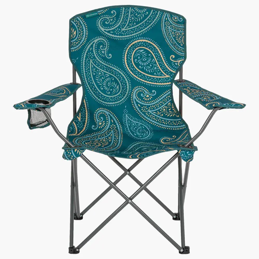 Highlander Stirling Camping Chair - Paisley Print Teal - Image 3