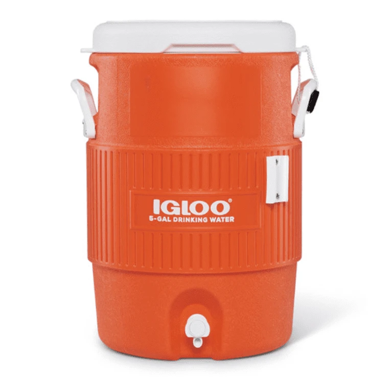 Igloo 5 Gallon / 23L Water Dispenser With Seat Lid - Orange