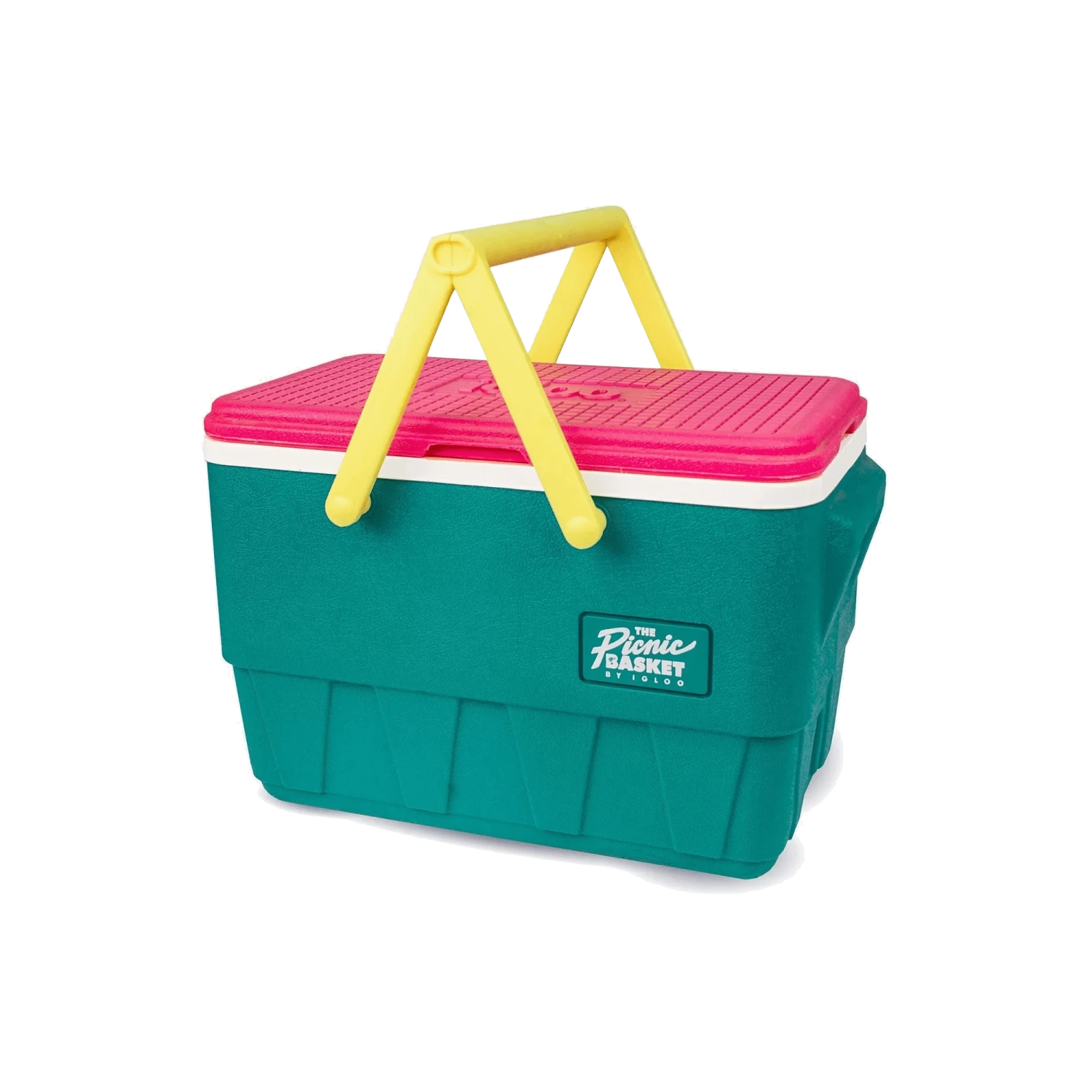 Igloo Retro 25Qt / 23L Picnic Cooler - Dark Jade / Bold Magenta / Livewire Yellow - Image 2