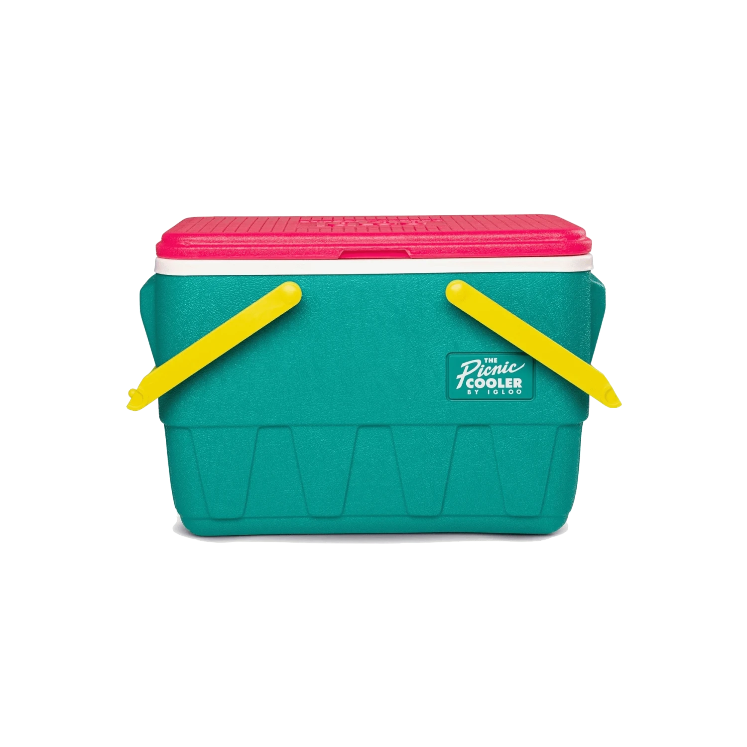 Igloo Retro 25Qt / 23L Picnic Cooler - Dark Jade / Bold Magenta / Livewire Yellow - Image 3