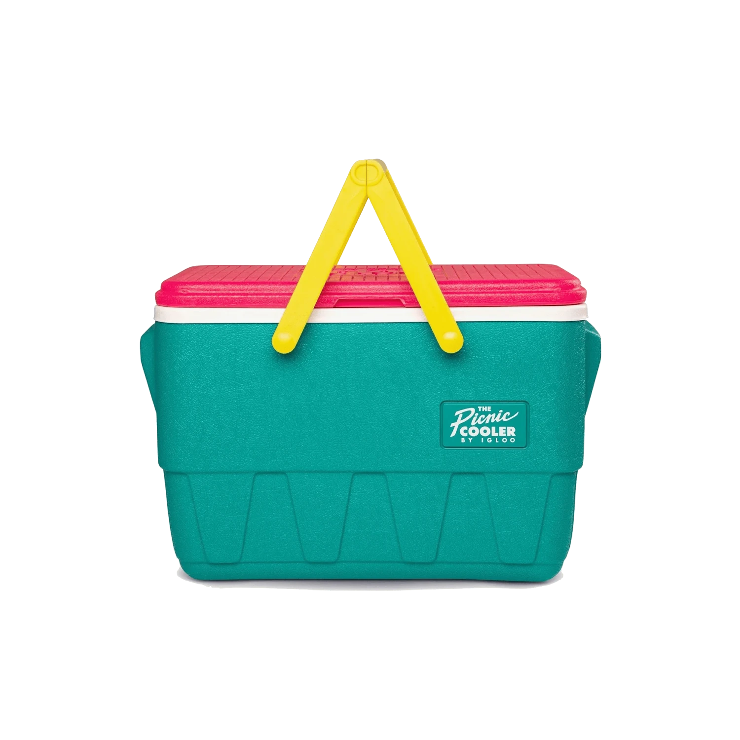 Igloo Retro 25Qt / 23L Picnic Cooler - Dark Jade / Bold Magenta / Livewire Yellow