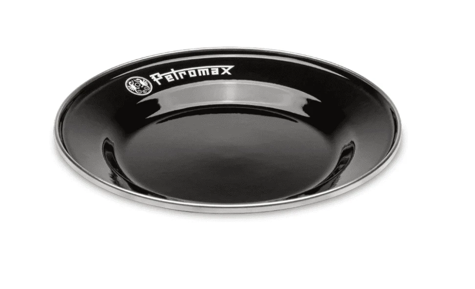 Petromax Set Of 2 Large Enamel Plates - Black